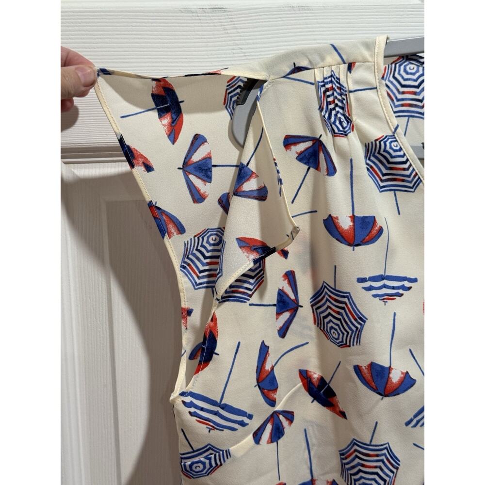 Talbots Pleated Button Up Flutter Sleeve Blouse S… - image 2